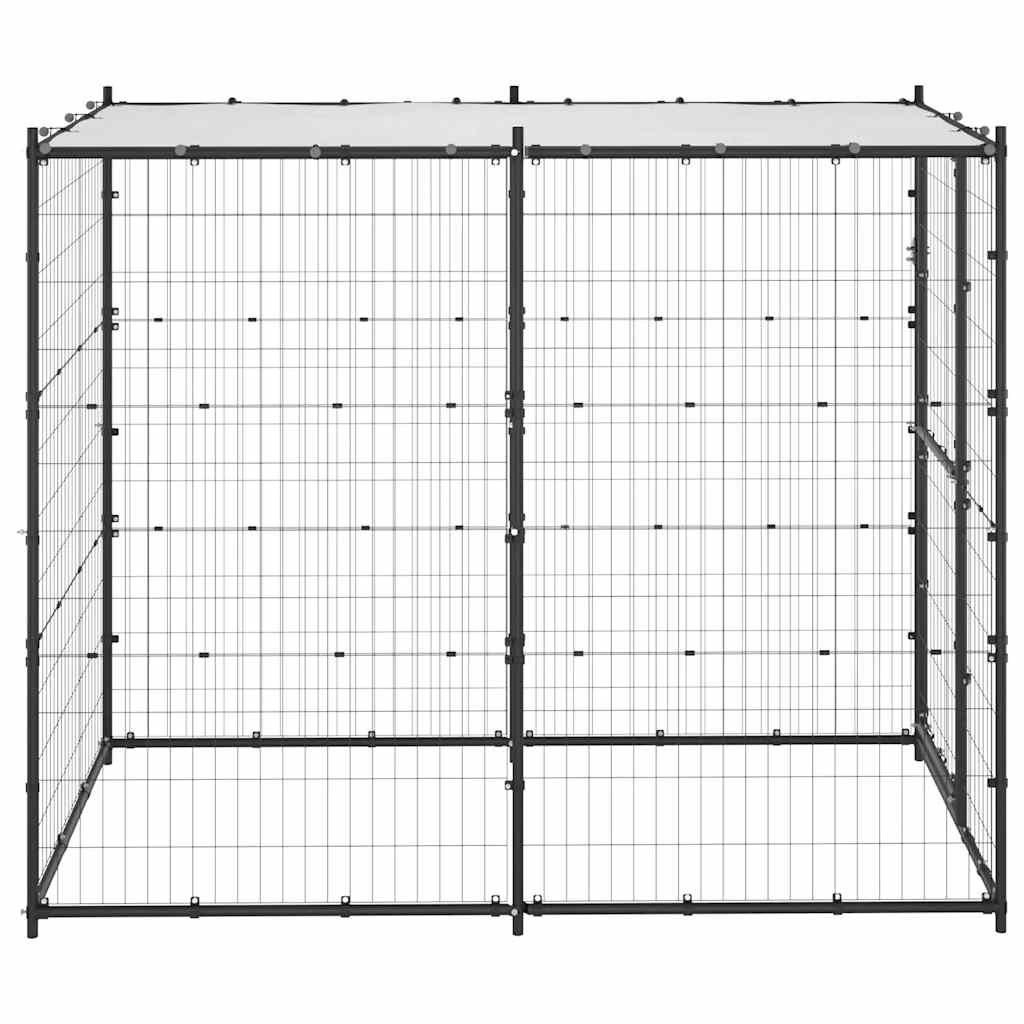 Thumbnail - vidaXL Outdoor-Hundezwinger Stahl mit Überdachung 110x220x180 cm
