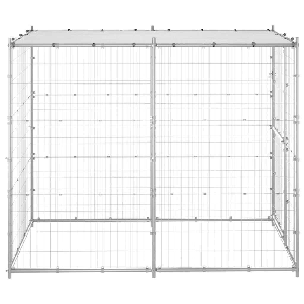 Thumbnail - vidaXL Outdoor-Hundezwinger mit Dach Verzinkter Stahl 110x220x180 cm