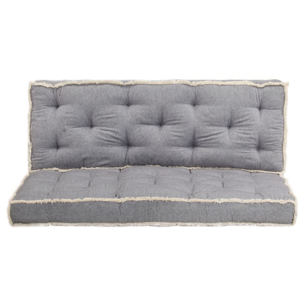 vidaXL Juego de cojines para sofá de palés 2 piezas gris antracita