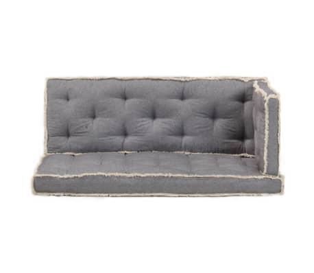 vidaXL Juego de cojines para sofá de palés 3 piezas gris antracita