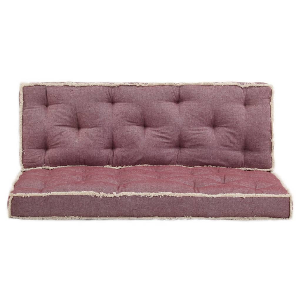 vidaXL Set perne pentru canapea din paleți, 2 piese, roșu burgundia