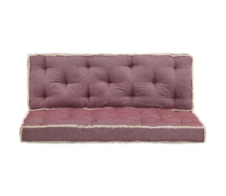 vidaXL Set perne pentru canapea din paleți, 2 piese, roșu burgundia