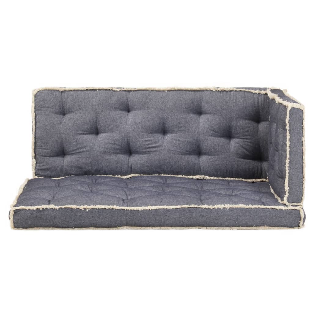 vidaXL 3-daļīgs palešu dīvānu matraču komplekts, zils