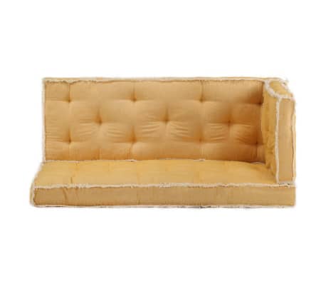 vidaXL 3-daļīgs palešu dīvānu matraču komplekts, dzeltens