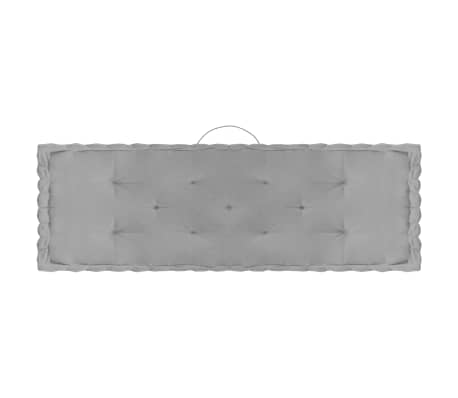 vidaXL Grindų/paletės pagalvėlės, 3vnt., pilkos spalvos, medvilnė