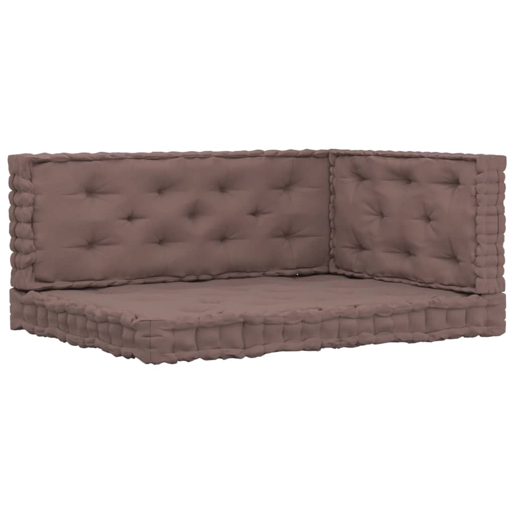 vidaXL Perne de podea pentru paleți, 3 buc., gri taupe, bumbac vidaXL