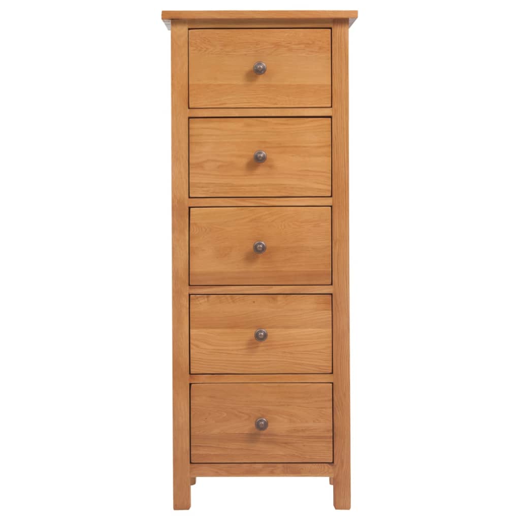 

vidaXL Ladekast hoog 45x32x110 cm massief eikenhout
