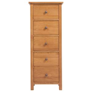 Vysoká komoda se zásuvkami 45x32x110 cm masivní dubové dřevo - obrázek 2