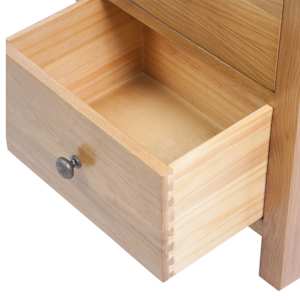 Vysoká komoda se zásuvkami 45x32x110 cm masivní dubové dřevo - obrázek 5