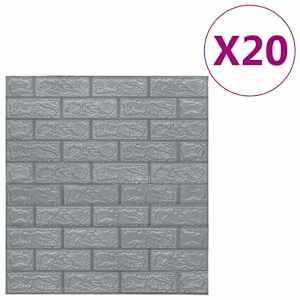 vidaXL 3D tapeet, tellised, iseliimuvad, 20 tk, antratsiithall
