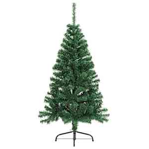 Umělý poloviční vánoční stromek se stojanem zelený 120 cm PVC - obrázek 2