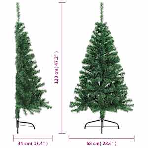 Umělý poloviční vánoční stromek se stojanem zelený 120 cm PVC - obrázek 8