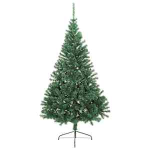 Umělý poloviční vánoční stromek se stojanem zelený 240 cm PVC - obrázek 2