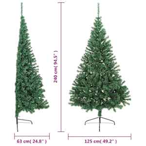 Umělý poloviční vánoční stromek se stojanem zelený 240 cm PVC - obrázek 8