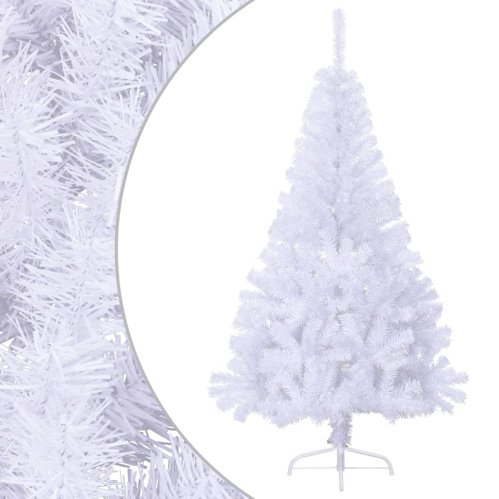 Künstlicher Halber Weihnachtsbaum mit Ständer Weiß 120 cm PVC