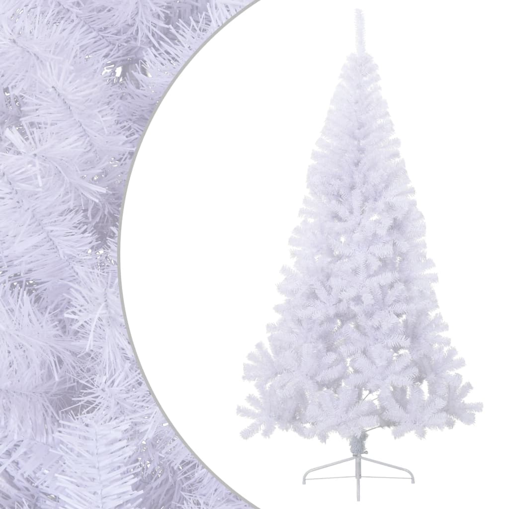 

vidaXL Artificial Half Christmas Tree with Stand White 7 ft PVC