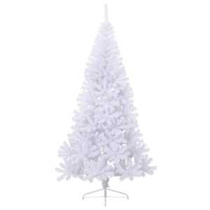 Umělý poloviční vánoční stromek se stojanem bílý 240 cm PVC - obrázek 2