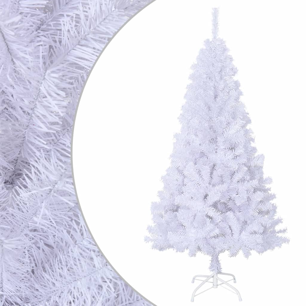 Künstlicher Weihnachtsbaum mit Dicken Zweigen Weiß 120 cm PVC