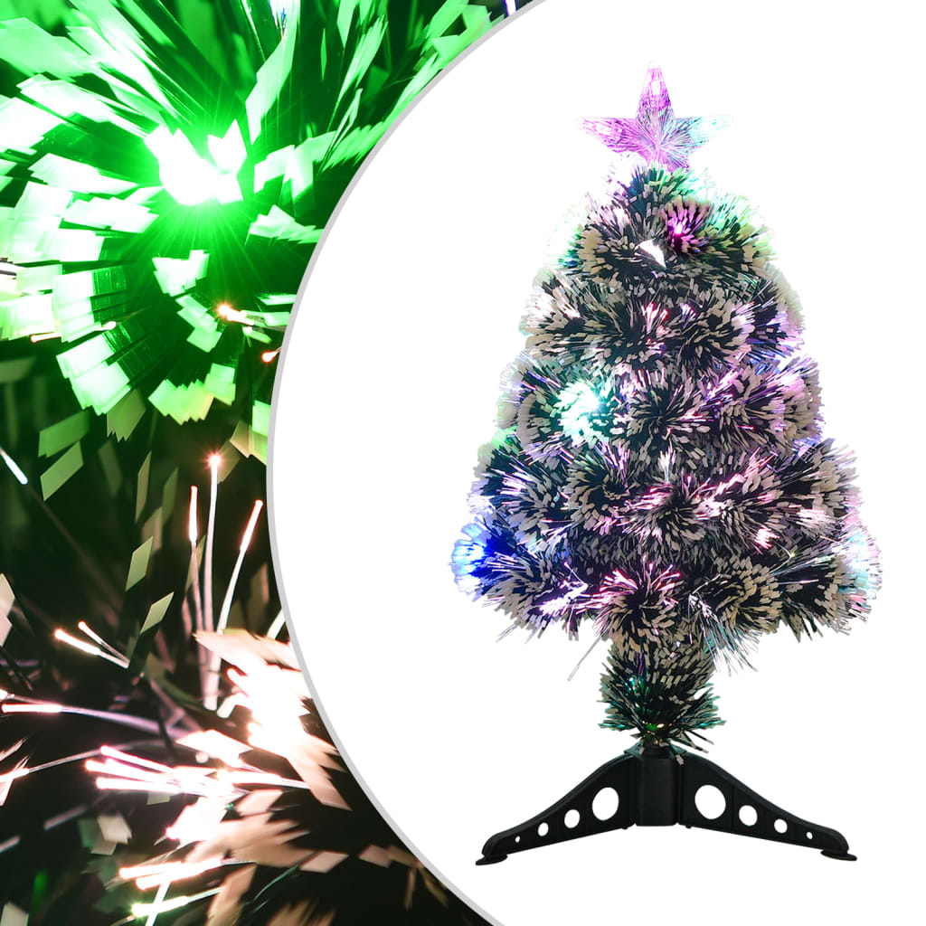 Árvore de Natal com LEDs 64 cm fibra ótica verde e branco - Maiscasa