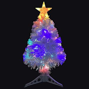 Vánoční stromek s LED osvětlením bílý 64 cm optické vlákno - obrázek 4