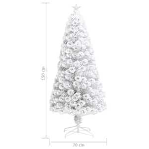Vánoční stromek s LED osvětlením bílý 150 cm optické vlákno - obrázek 9