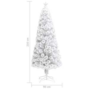 Vánoční stromek s LED osvětlením bílý 210 cm optické vlákno - obrázek 9