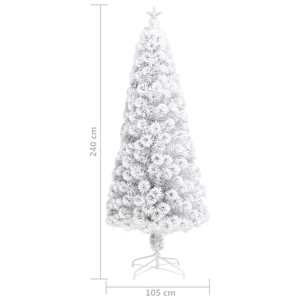 Vánoční stromek s LED osvětlením bílý 240 cm optické vlákno - obrázek 9