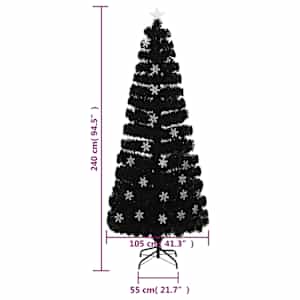Vánoční strom s LED vločkami černý 240 cm optické vlákno - obrázek 9