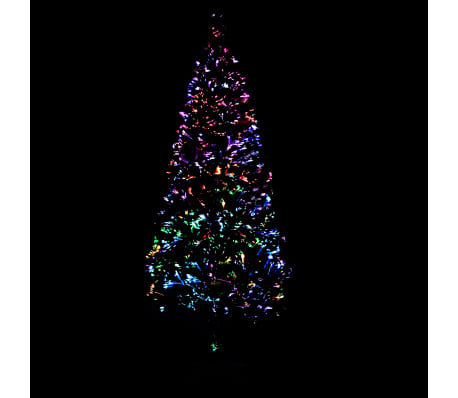 vidaXL Artificial Christmas Tree with Stand Green 7 ft Fiber Optic