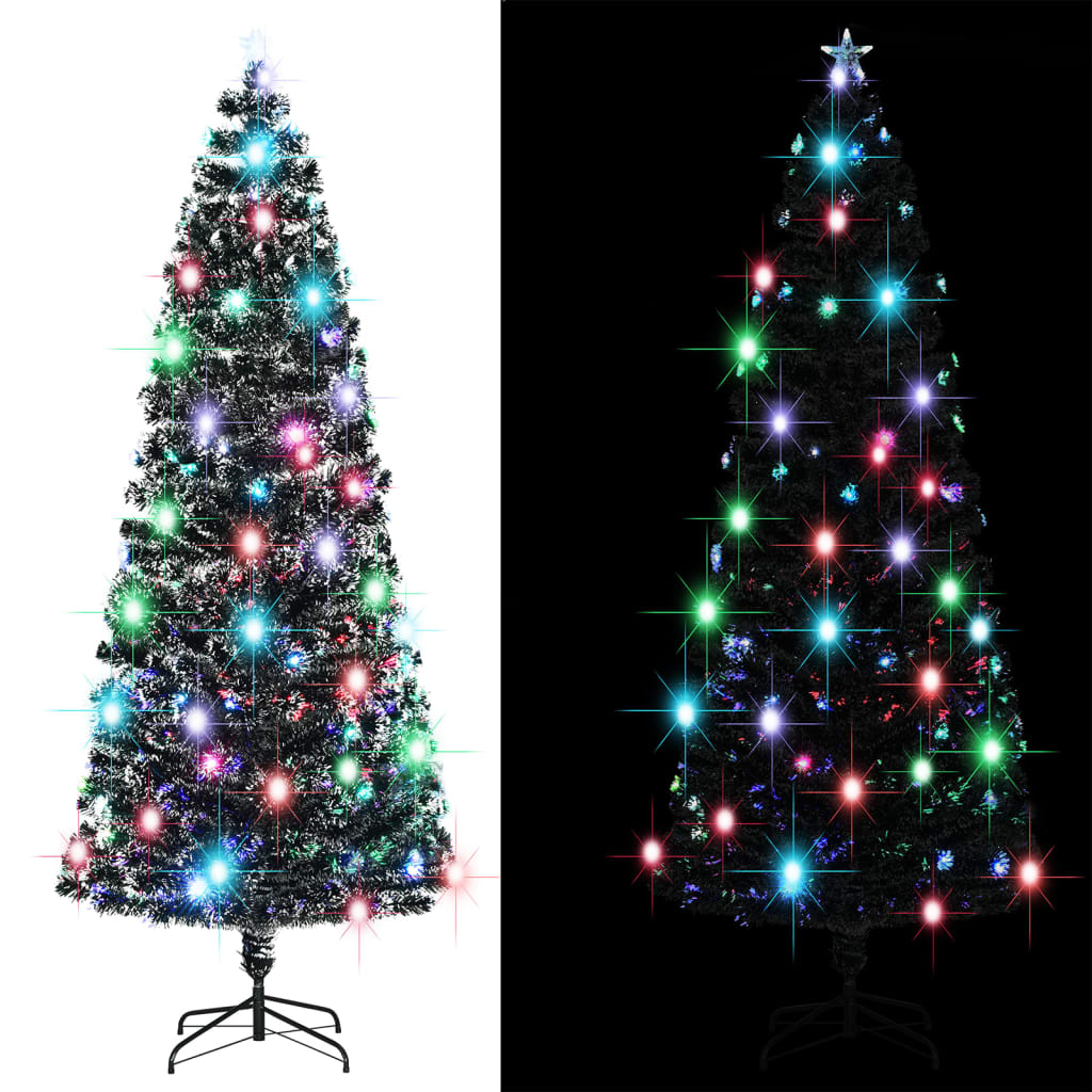 

vidaXL Christmas Tree with LEDs Green and White 8 ft Fiber Optic