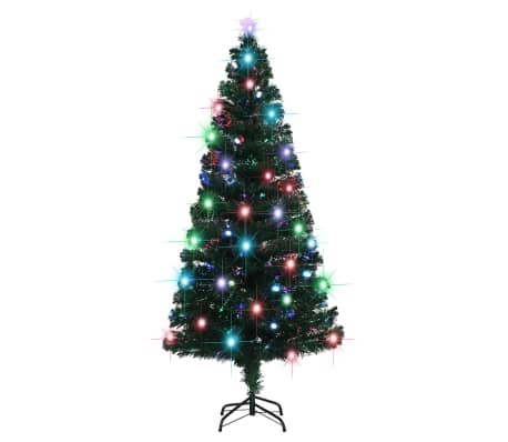 vidaXL Artificial Christmas Tree Green Fiber optic, Steel 6 ft
