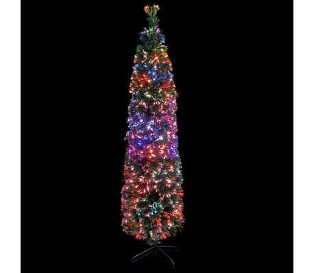 vidaXL Christmas Tree Black and green Fiber optic, steel Slim