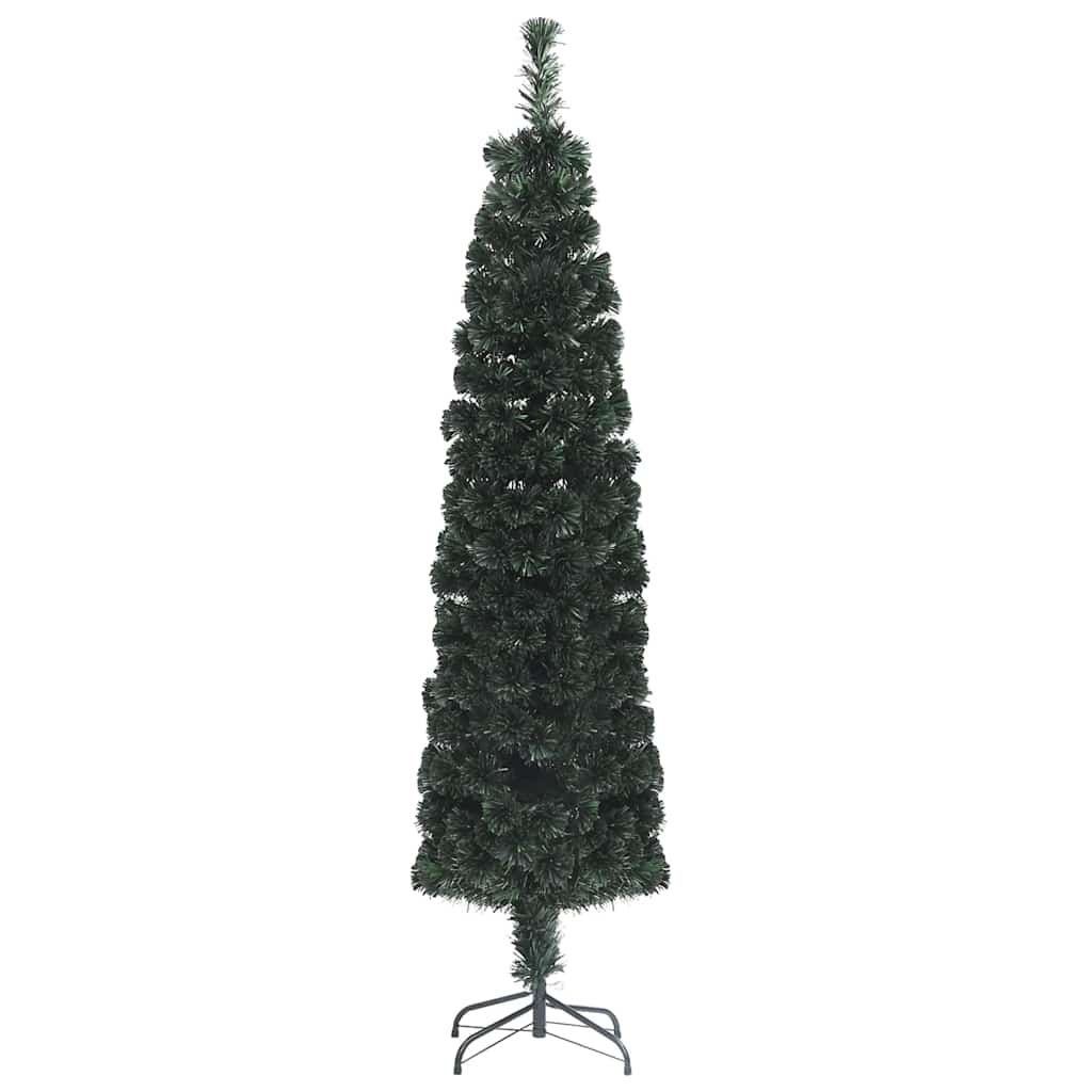 

vidaXL Artificial Slim Christmas Tree with Stand 6 ft Fiber Optic