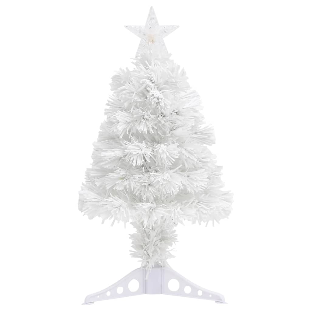 

vidaXL Artificial Christmas Tree with LED White 2 ft Fiber Optic