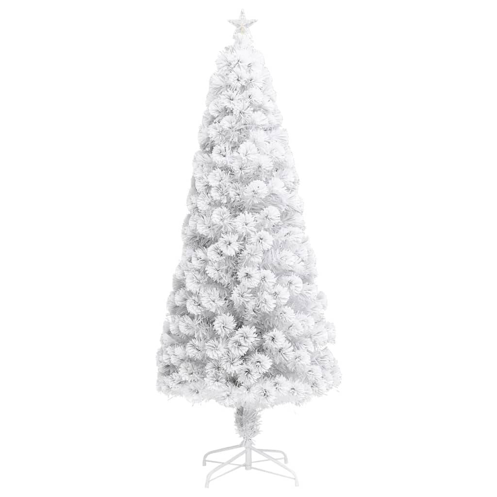 

vidaXL Artificial Christmas Tree with LED White 6 ft Fiber Optic
