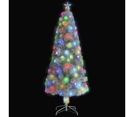 vidaXL Artificial Pre-lit Christmas Tree White 180 cm Fibre Optic