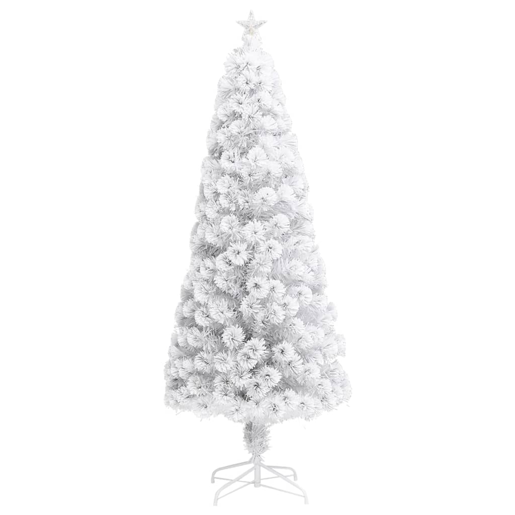 Image of vidaXL Artificial Pre-lit Christmas Tree White 210 cm Fibre Optic