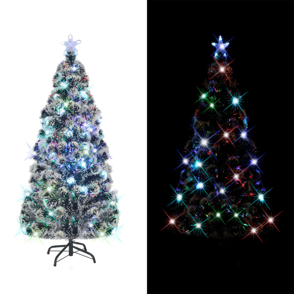 TopSellers-Christmas Tree Green White 150cm - Fibre Optic LED Holiday Decor