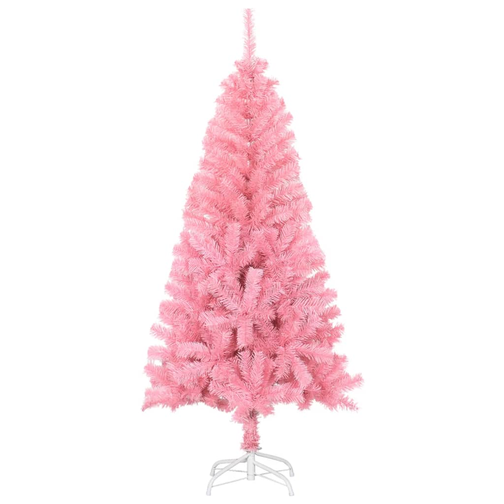 vidaXL Brad de Crăciun artificial cu suport, roz, 120 cm, PVC