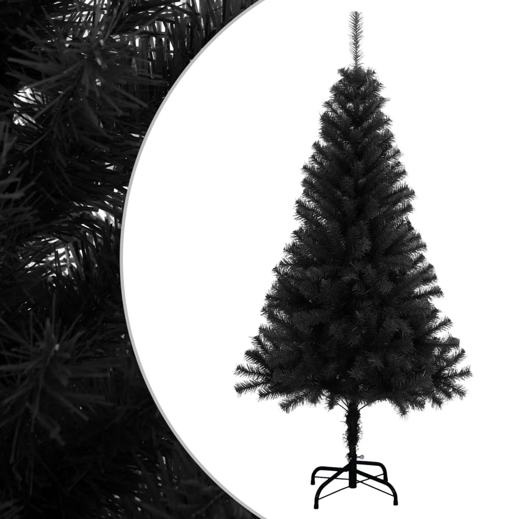 Petrashop  Umělý vánoční stromek se stojanem černý 120 cm PVC