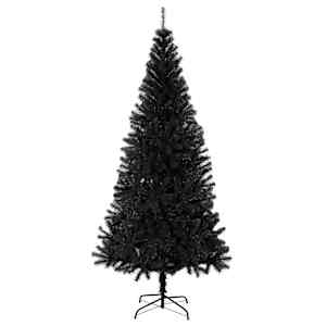 Umělý vánoční stromek se stojanem černý 240 cm PVC - obrázek 2