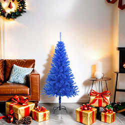 vidaXL クリスマスツリー スタンド付 ブルー 120cm PVC製