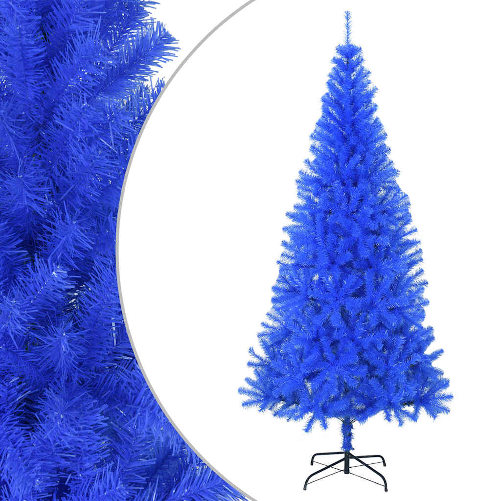 vidaXL kunstigt juletræ med juletræsfod 240 cm PVC blå