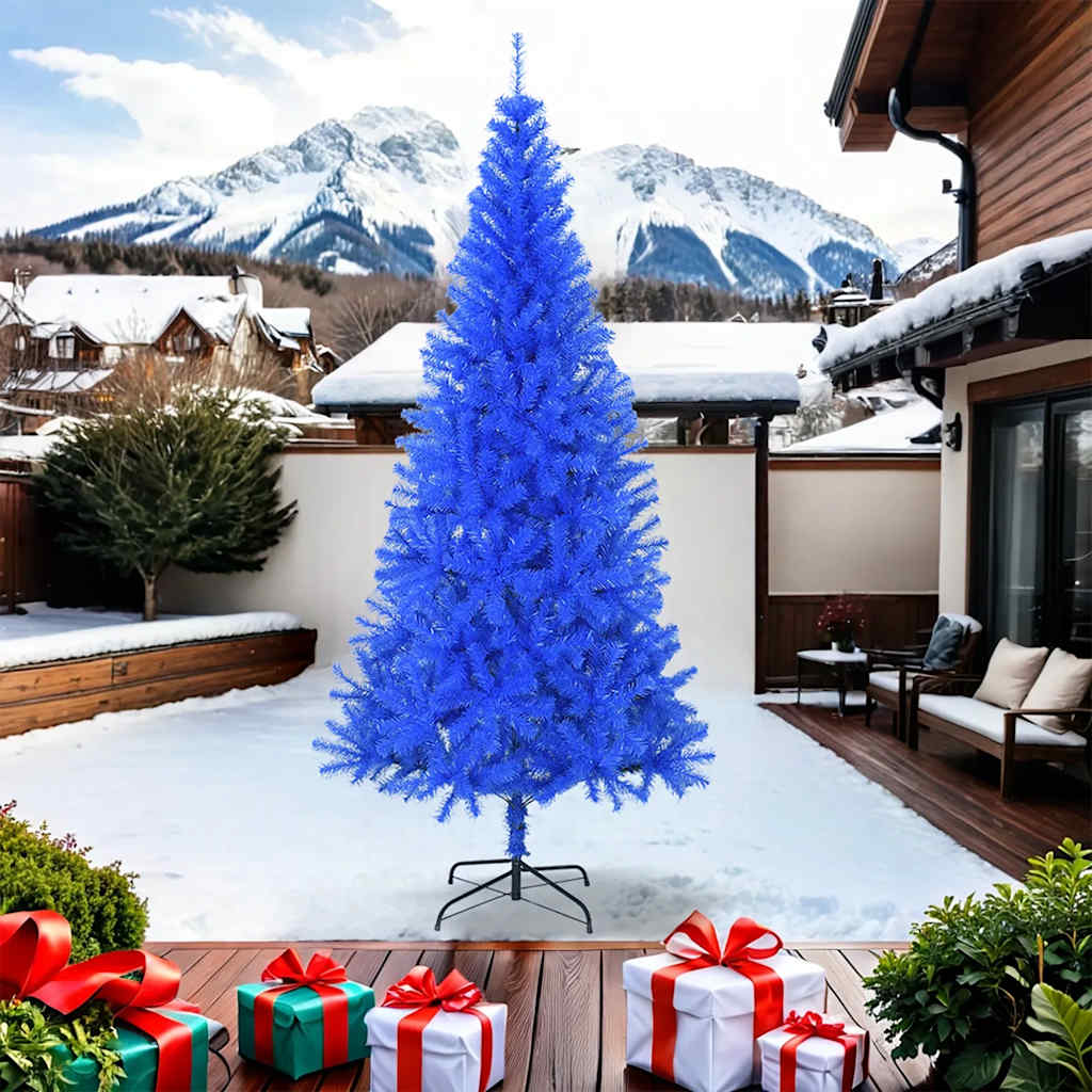 

vidaXL Kunstkerstboom met standaard 240 cm PVC blauw