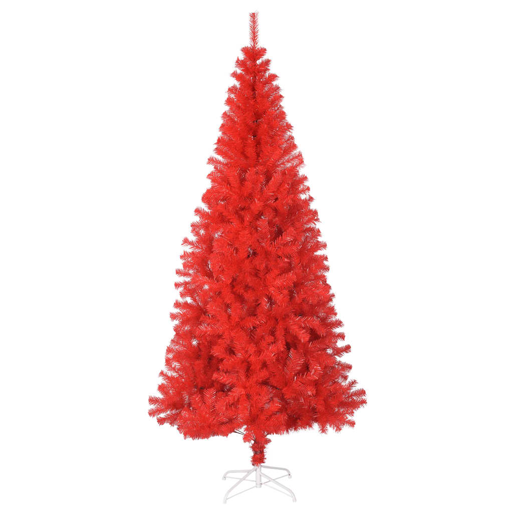 vidaXL Artificial Christmas Tree with Stand Red 8 ft PVC