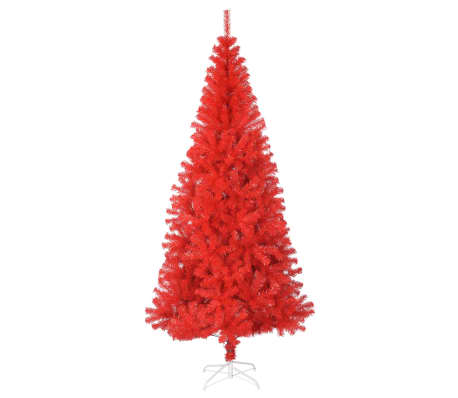 vidaXL Dirbtinė Kalėdų eglutė su stovu, raudonos spalvos, 240cm, PVC