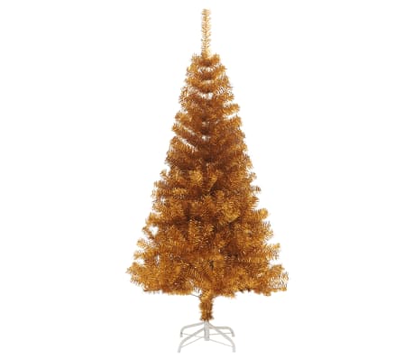 vidaXL &Aacute;rvore de Natal artificial com suporte 120 cm PET dourado