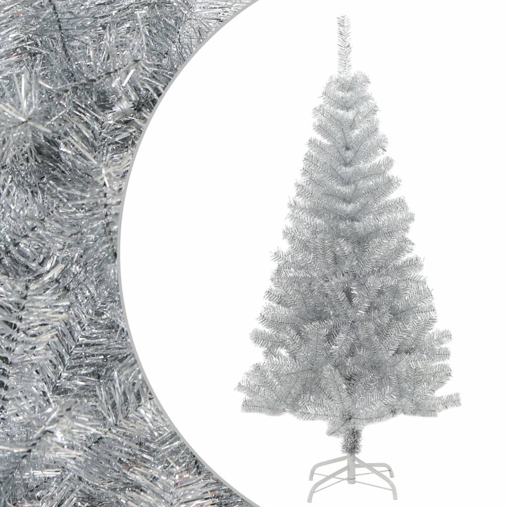 

vidaXL Artificial Christmas Tree with Stand Silver 4 ft PET