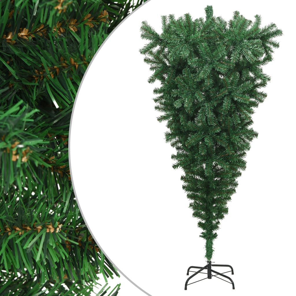 Árvore de Natal artificial invertida com suporte 180 cm verde