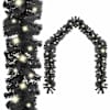 vidaXL j&otilde;uluvanik LED-tuledega, 20 m, must